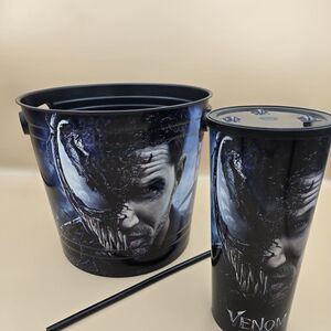 Venom 2018 Popcorn Bucket and Tumbler Set With Straw.